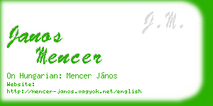 janos mencer business card